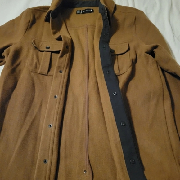 Smartwool  Anchor Line Wool Blend Snap Shacket Men's Size medium color Rust - Picture 6 of 11